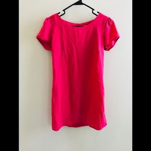 Bright pink shift dress